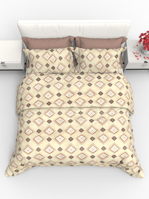 Carmel King 100% Cotton Satin King Size Bedsheet with 2 Pillow Covers - Extra Soft - 220 TC Satin Weave - 3